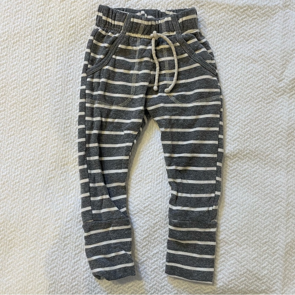 Little Wedgies, sweatpants Striped Charcoal Kids Jogger Pants
